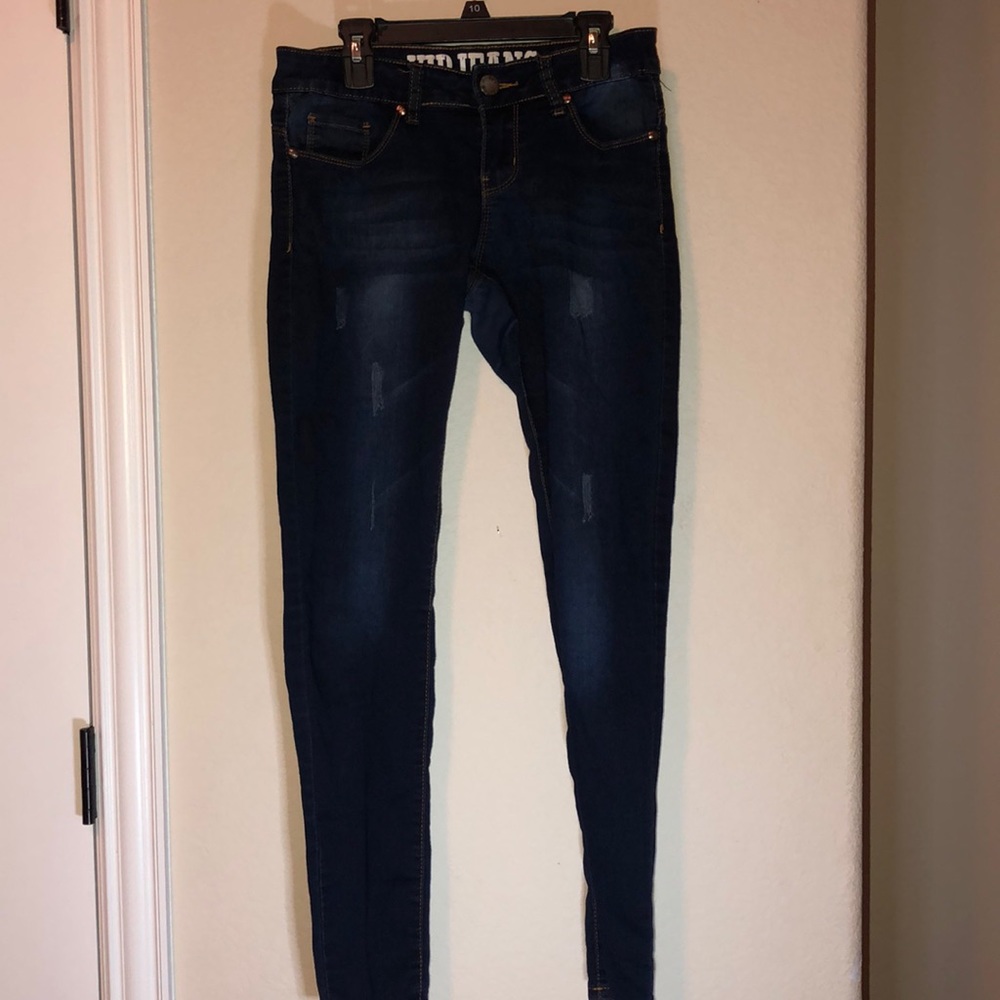Dark low rise jeans